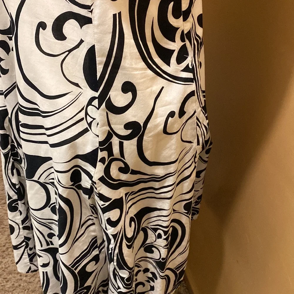 Women’s Apt 9 black white floral fit and flare maxi dress sz 8 lined sleeveless - Picture 6 of 13